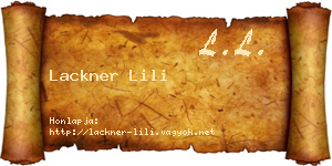 Lackner Lili névjegykártya